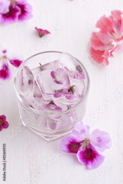 Fototapeta Flower ice cubes