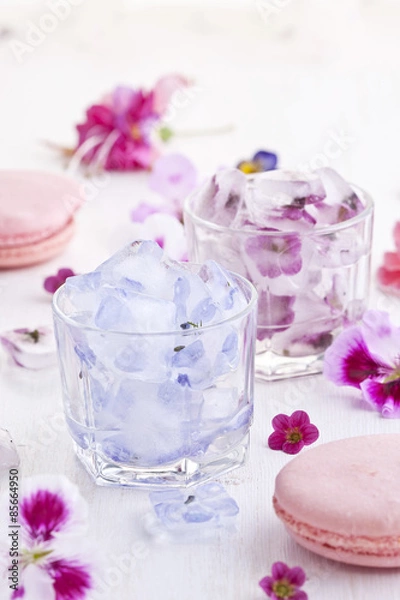 Fototapeta Flower ice cubes