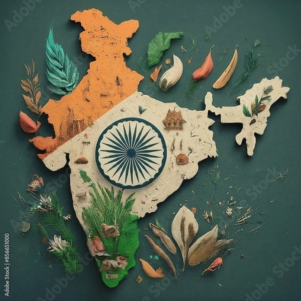 Fototapeta india and india map