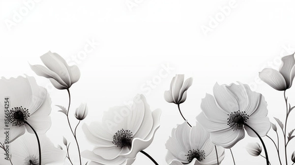 Fototapeta white daisy border