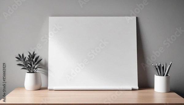 Fototapeta Mock Up White Board For Design Presentation