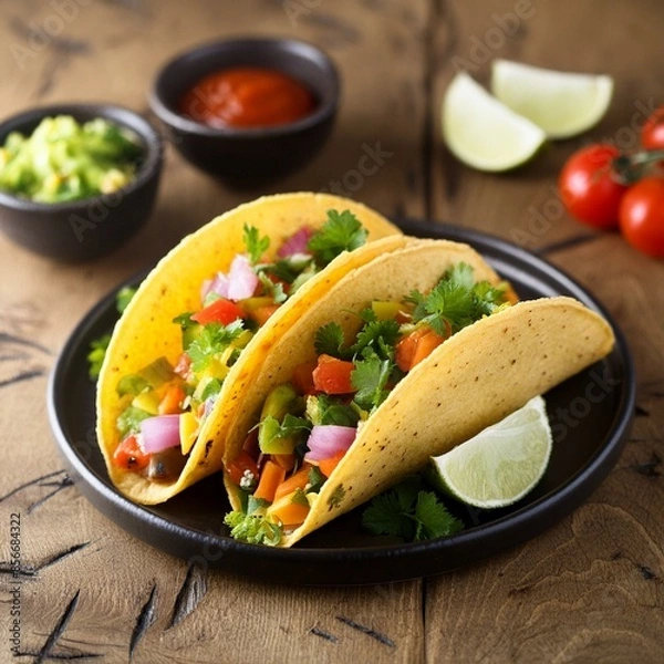 Obraz Indian Masala papad tacos made in the style of mexican taco