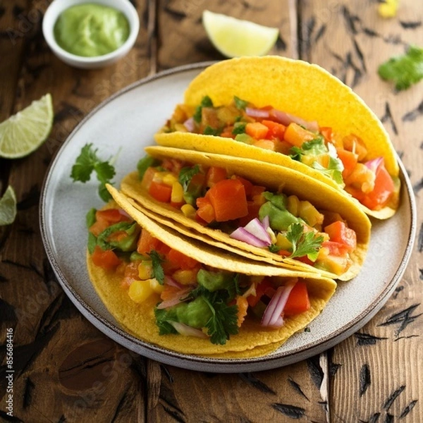 Obraz Indian Masala papad tacos made in the style of mexican taco