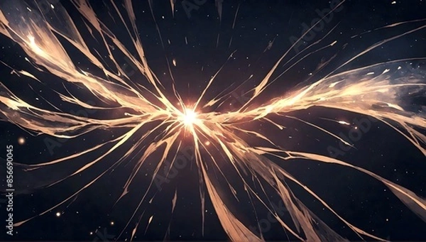 Obraz 羽のように光から伸びるエフェクト背景イラスト