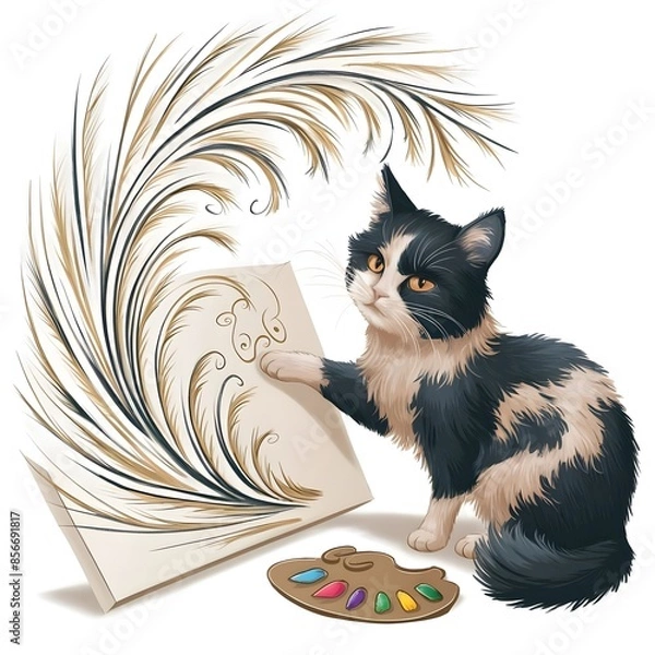 Fototapeta cat drawing