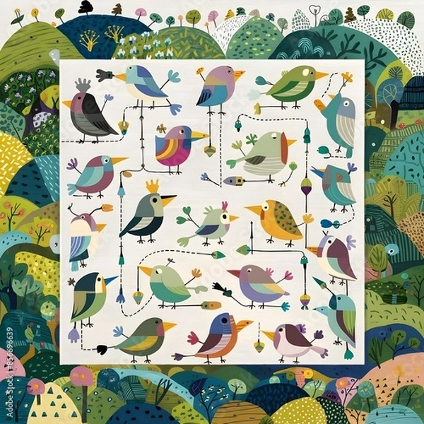 Fototapeta pattern with birds