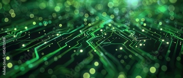 Fototapeta Abstract Green Circuit Board Background.