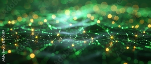 Fototapeta Abstract Green and Gold Bokeh Background.