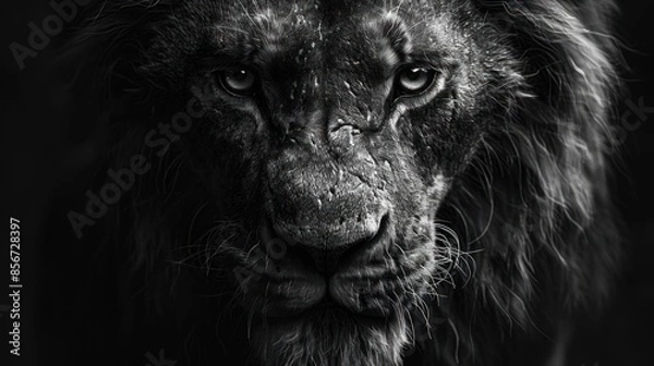 Obraz The Lion's Gaze: A Close-Up Portrait