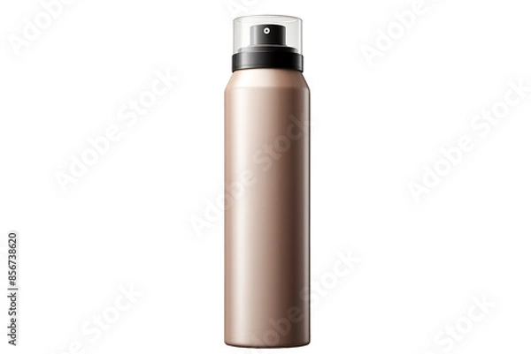 Obraz A Golden Spray Bottle in a White Studio on a Clear PNG or White Background.
