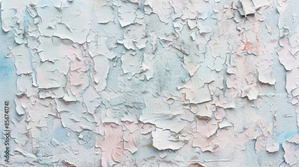 Fototapeta Textured Wall with Peeling Pastel Paint for Shabby Chic and Vintage Backgrounds