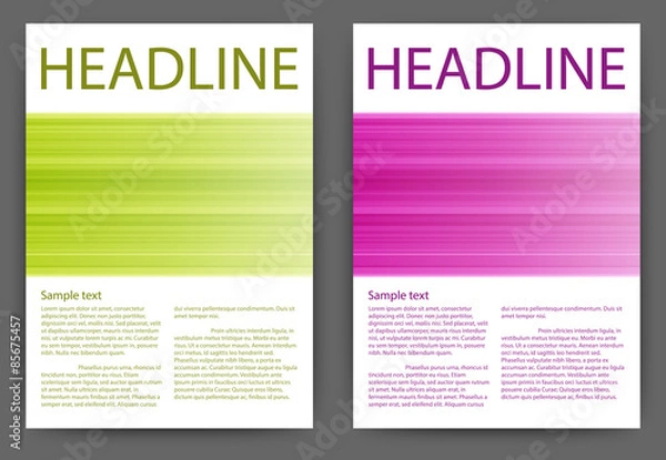 Fototapeta Vector illustration of a design brochure template with stripes.