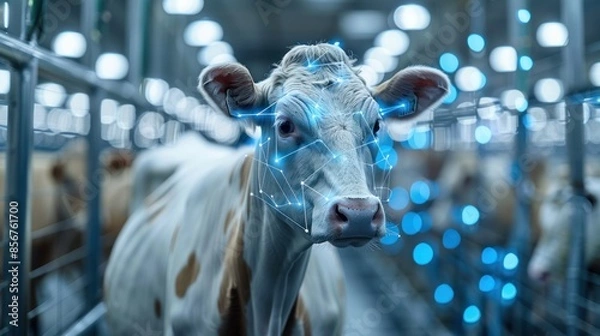 Obraz Cow with Facial Recognition Technology