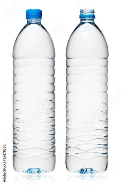 Fototapeta Plastic water bottle isolated on a white background