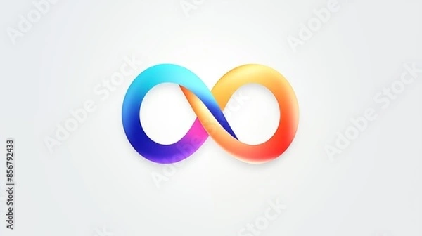 Fototapeta Colorful Gradient Infinity Symbol on Light Background