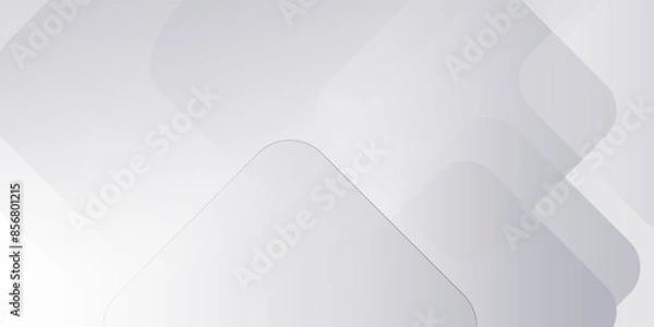 Fototapeta White and grey 3d modern abstract background with polygonal texture. Soft gray wide abstract banner. modern 