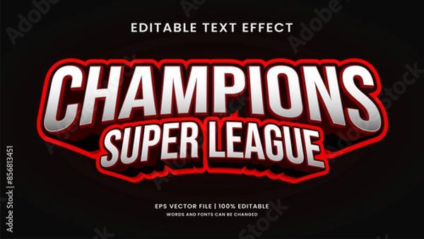 Fototapeta Super league champions editable text effect sport style
