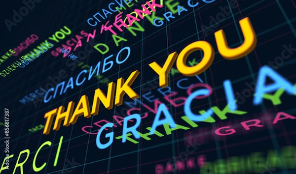 Obraz Thank You kinetic text abstract concept illustration