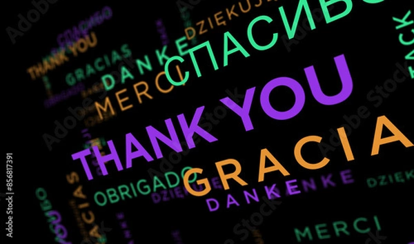Obraz Thank You kinetic text abstract concept illustration