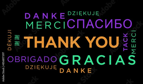 Obraz Thank You kinetic text abstract concept illustration