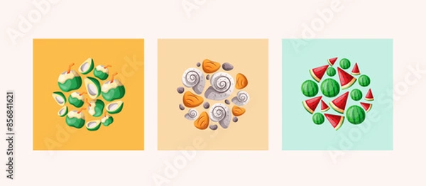 Obraz design summer card with doodle illustration