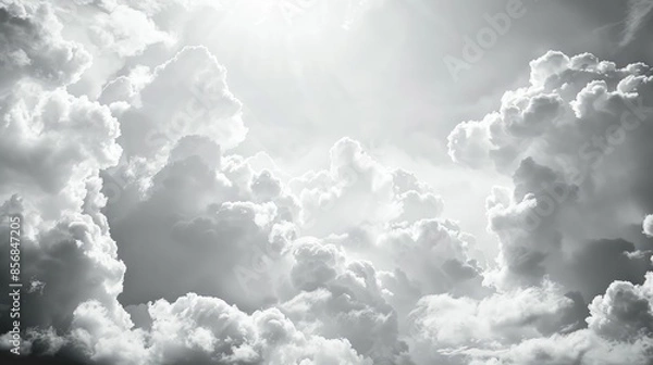 Obraz Cloudy black and white sky scenery