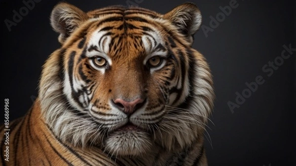 Obraz portrait of a tiger on black background