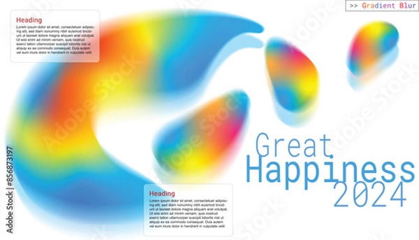 Fototapeta Gradient Blur Infographic for business template. Presentation concept with infographic in modern element, blur motion. Great Happiness 2024, Infographic .