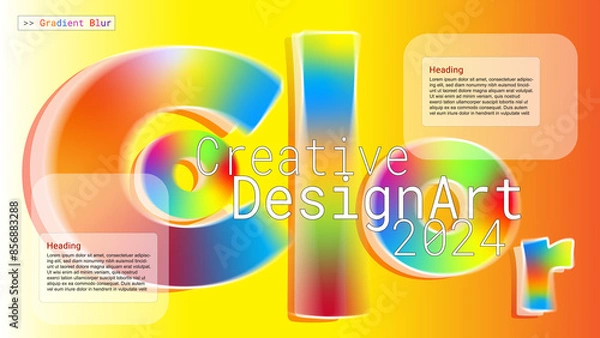 Fototapeta Gradient Blur Infographic for business template. Presentation concept with infographic in modern element, blur motion. Creative DesignArt 2024, Color Infographic .