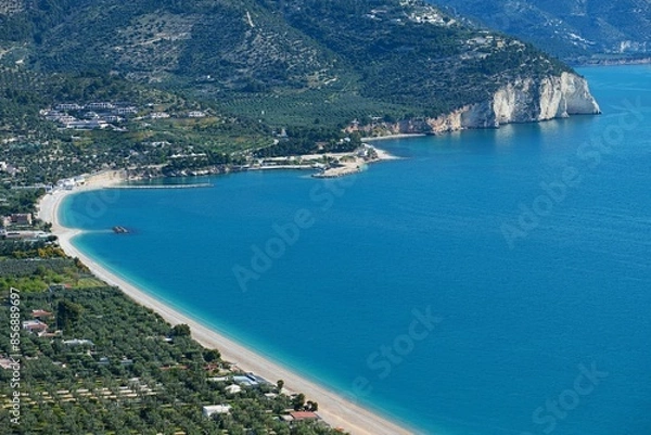 Obraz View of Mattinata beach, Gargano, Italy, Europe.  