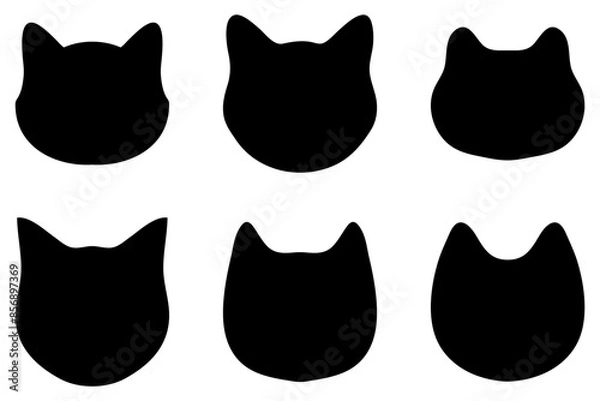 Obraz Simple cat head illustration set design