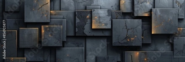 Fototapeta Abstract Geometric Pattern with Glowing Edges