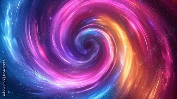 Fototapeta Stellar Vortex: Mesmerizing Cosmic Swirl of Vivid Colors in Space