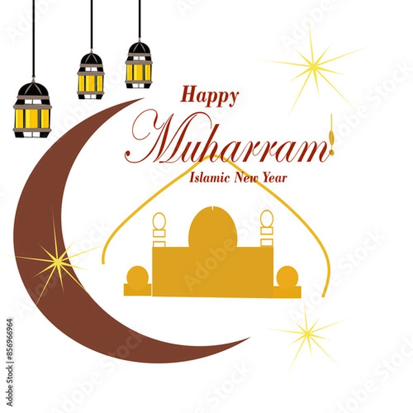 Obraz Happy muharram islamic new hijri year. abstract vector illustration design