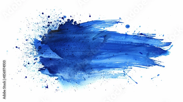 Fototapeta 青の水彩画、筆致