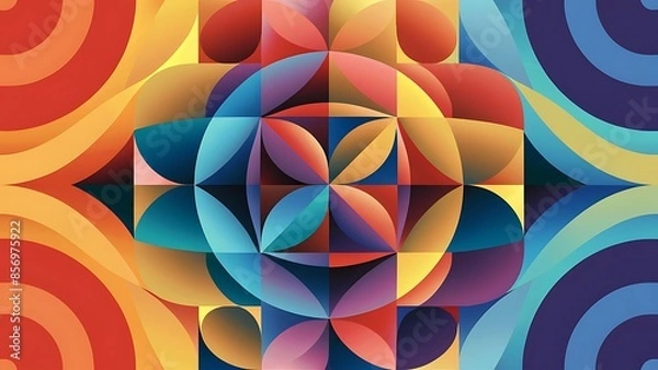 Fototapeta 4K Abstract wallpaper colorful design, shapes and textures, colored background