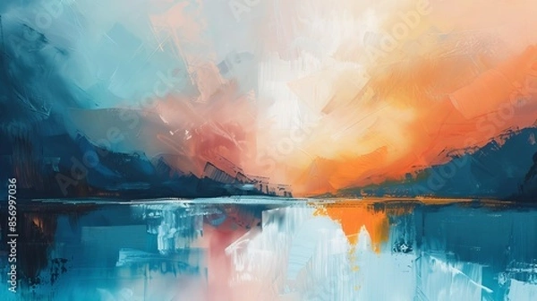 Fototapeta Contemporary Style: The style is distinctly modern, emphasizing simplicity, minimalism, and a focus on color and form rather than realistic representation.

