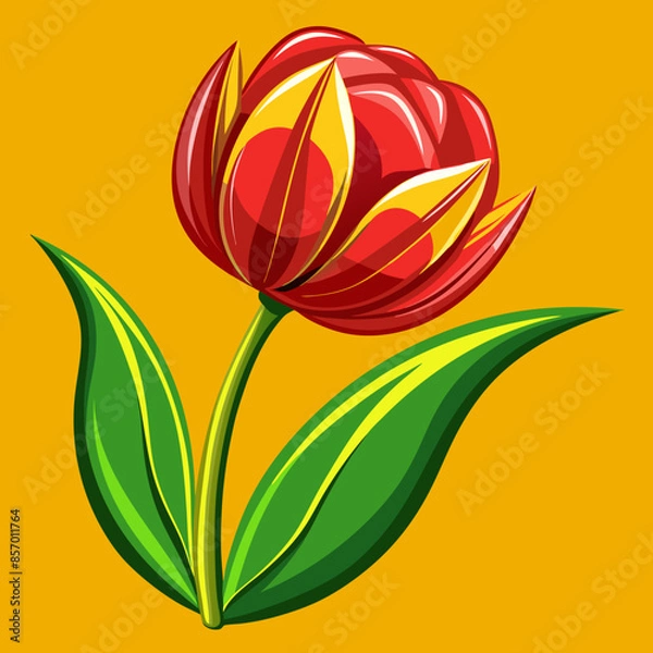 Fototapeta vector illustration of tulip