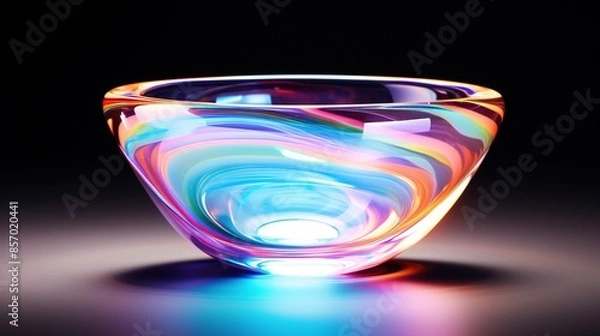 Obraz empty holographic bowl on white background