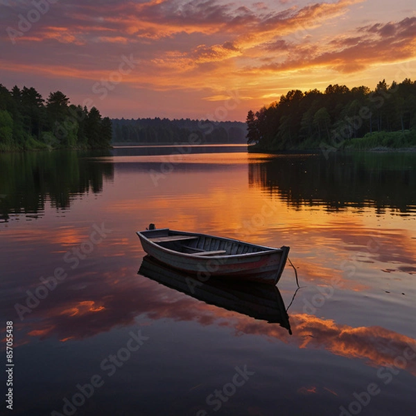 Fototapeta lake in the mountains |"Tranquil Greenery and Clear Waters"
