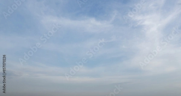 Obraz Blue sky background with foggy clouds