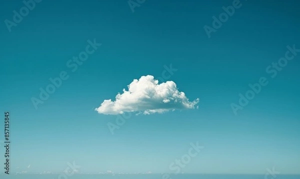 Fototapeta Clear blue sky with a single cloud