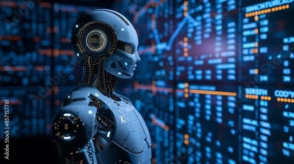 Fototapeta AI Credit Scoring An AI system calculating credit scores based on nontraditional data sources, providing more inclusive financial assessments