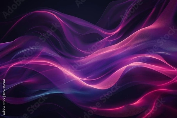 Fototapeta A dark abstract background with flowing waves of purple and pink light