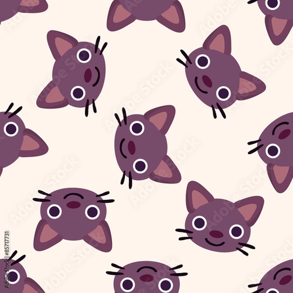 Fototapeta animal cat cartoon , cartoon seamless pattern background