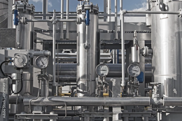 Obraz Close up of a modern natural gas processing plant
