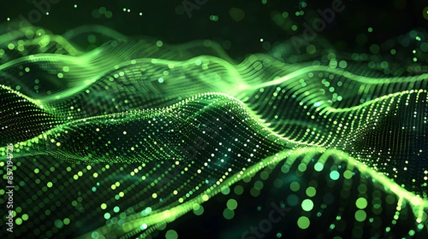 Fototapeta abstract green background with particles