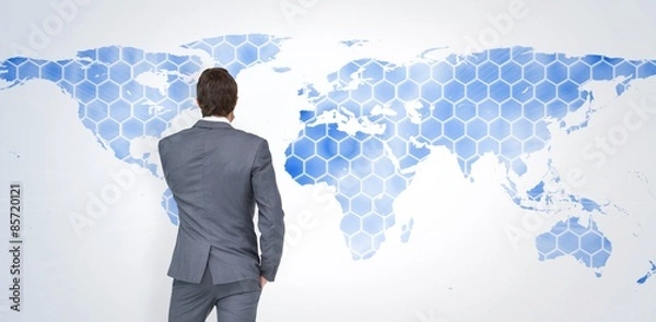 Fototapeta Composite image of thinking businessman