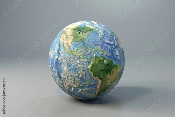 Fototapeta Realistic 3D spinning globe model suitable for a wide range of educational and professional applications
