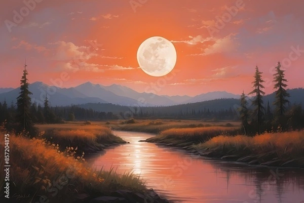 Obraz sunset in the forest